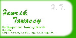 henrik tamassy business card